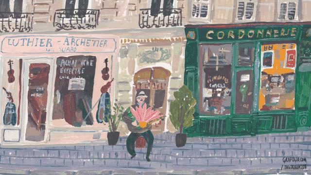 好看的动图系列,日本插画师ekuboon作品手绘