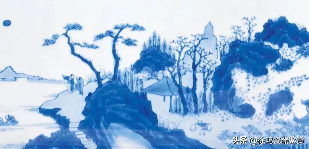 明崇祯青花山水瓷器,明崇祯鹿纹青花瓷器