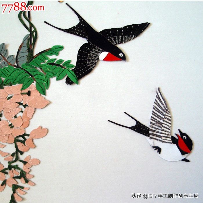 布艺diy拼布图案贴画,布画diy手工制作大全