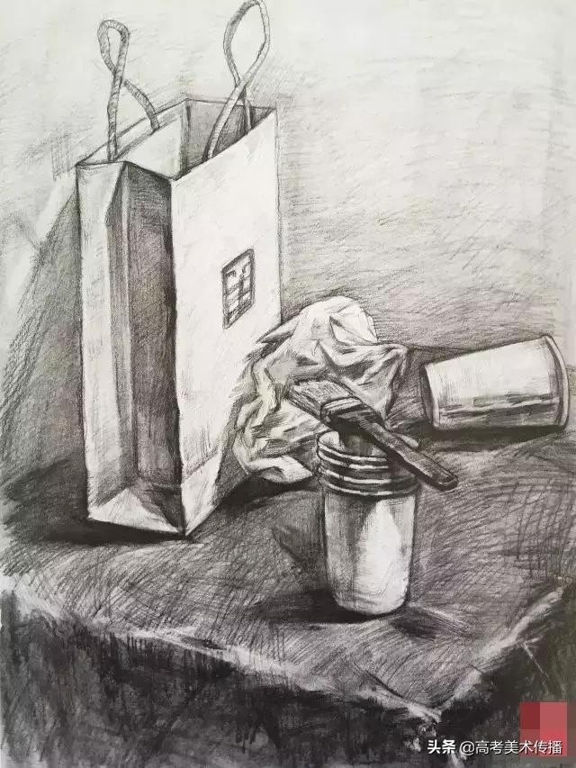 西安美院静物素描高分卷,西安美院素描半身像高分卷