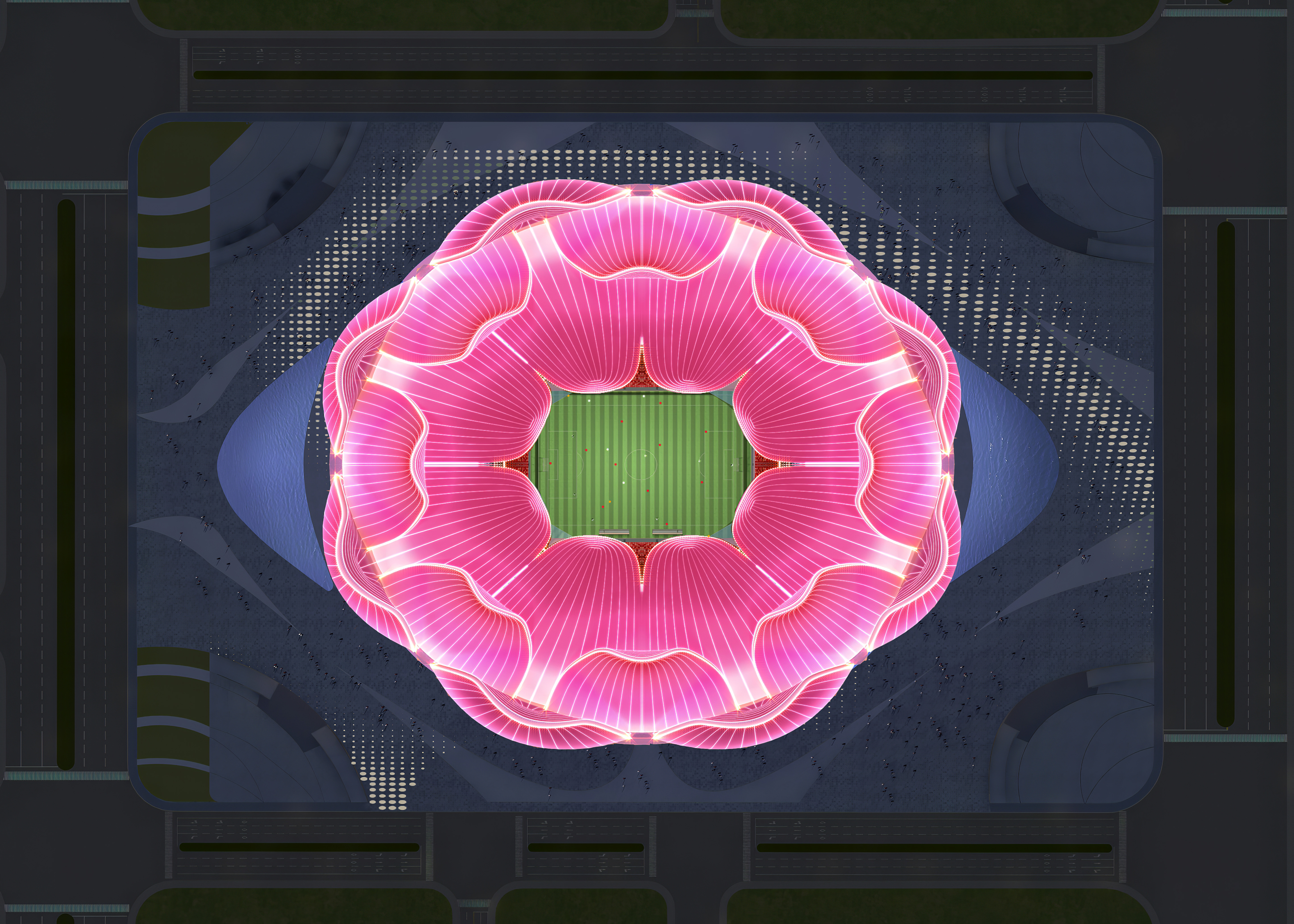 广州恒大莲花足球场效果图,广州恒大足球场设计