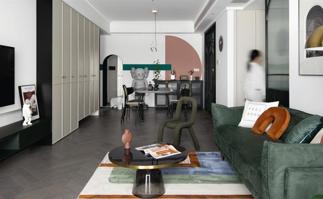 线条、色块和潮玩，这个89㎡比想象中还有料