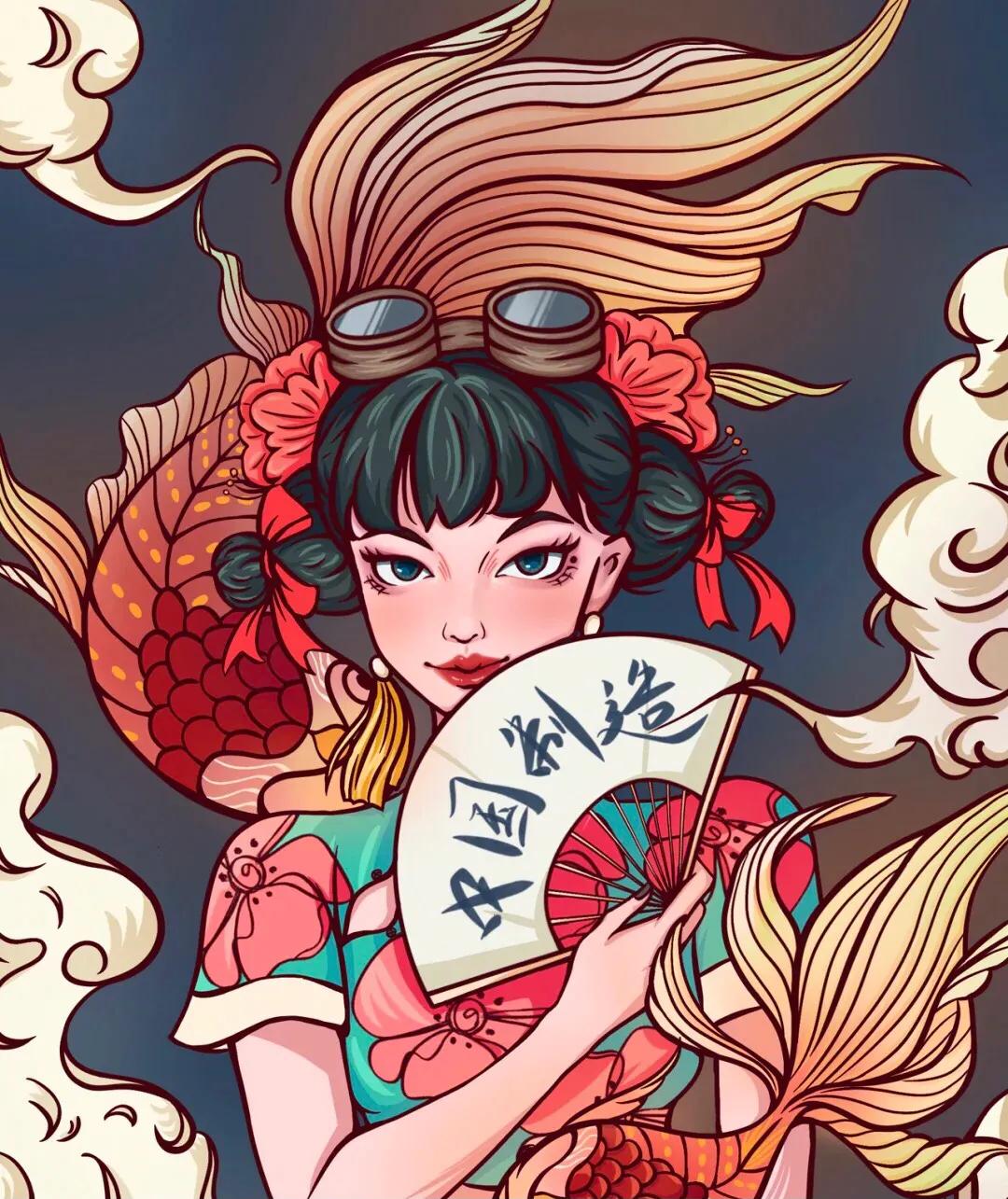 国潮风图片旗袍,国潮风图片背景