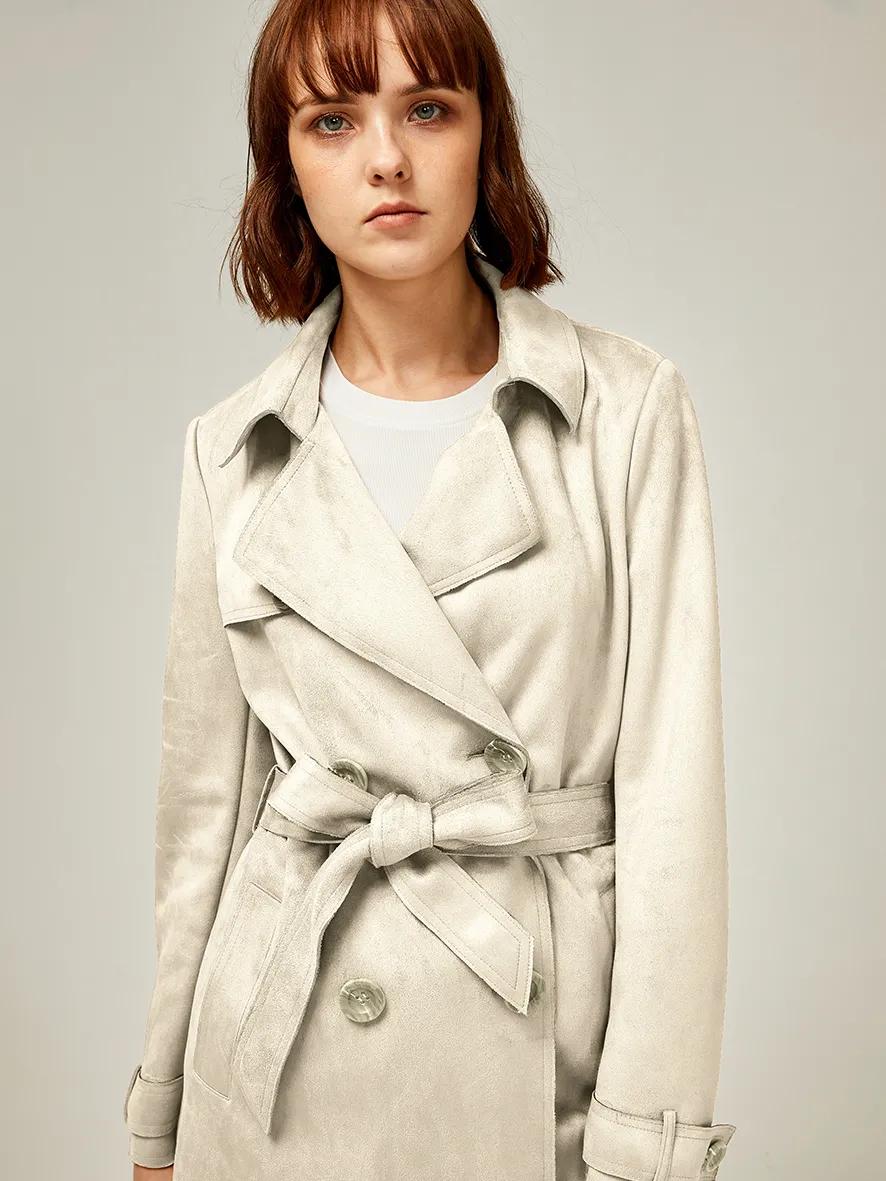 风衣英伦风短款麂皮,英伦经典格子风衣