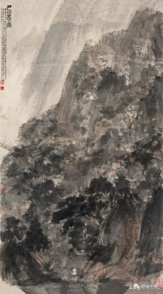 傅抱石山水全集,酣畅淋漓水彩画作品