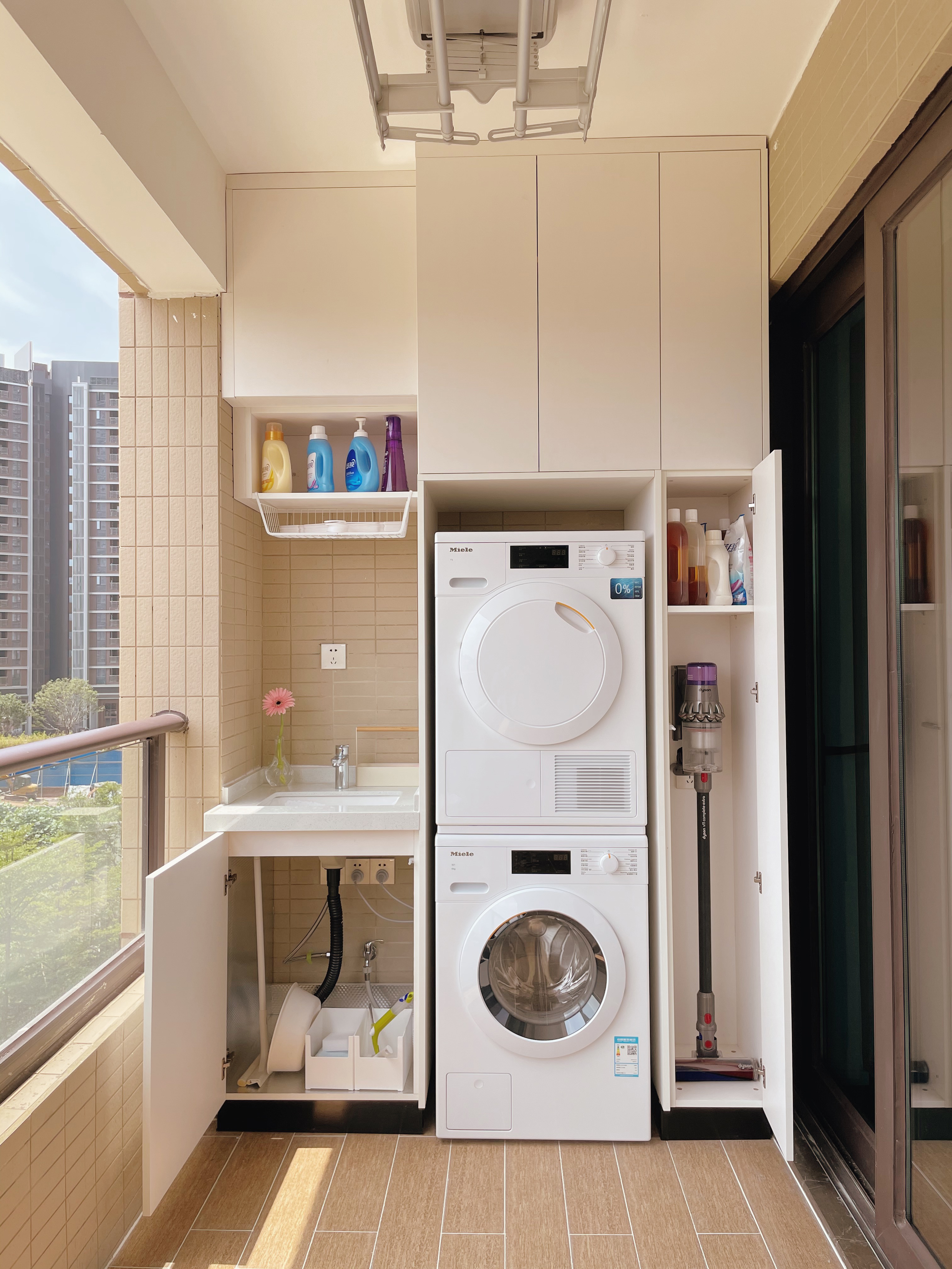 阳台改造拆掉洗衣机柜,阳台花园洗衣机改造