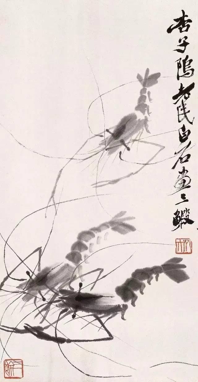 齐白石画虾换真虾,齐白石画虾的6只虾