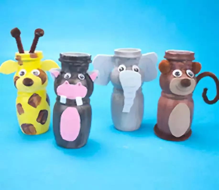 幼儿园元旦手工制作酸奶瓶,玻璃酸奶瓶子创意手工制作