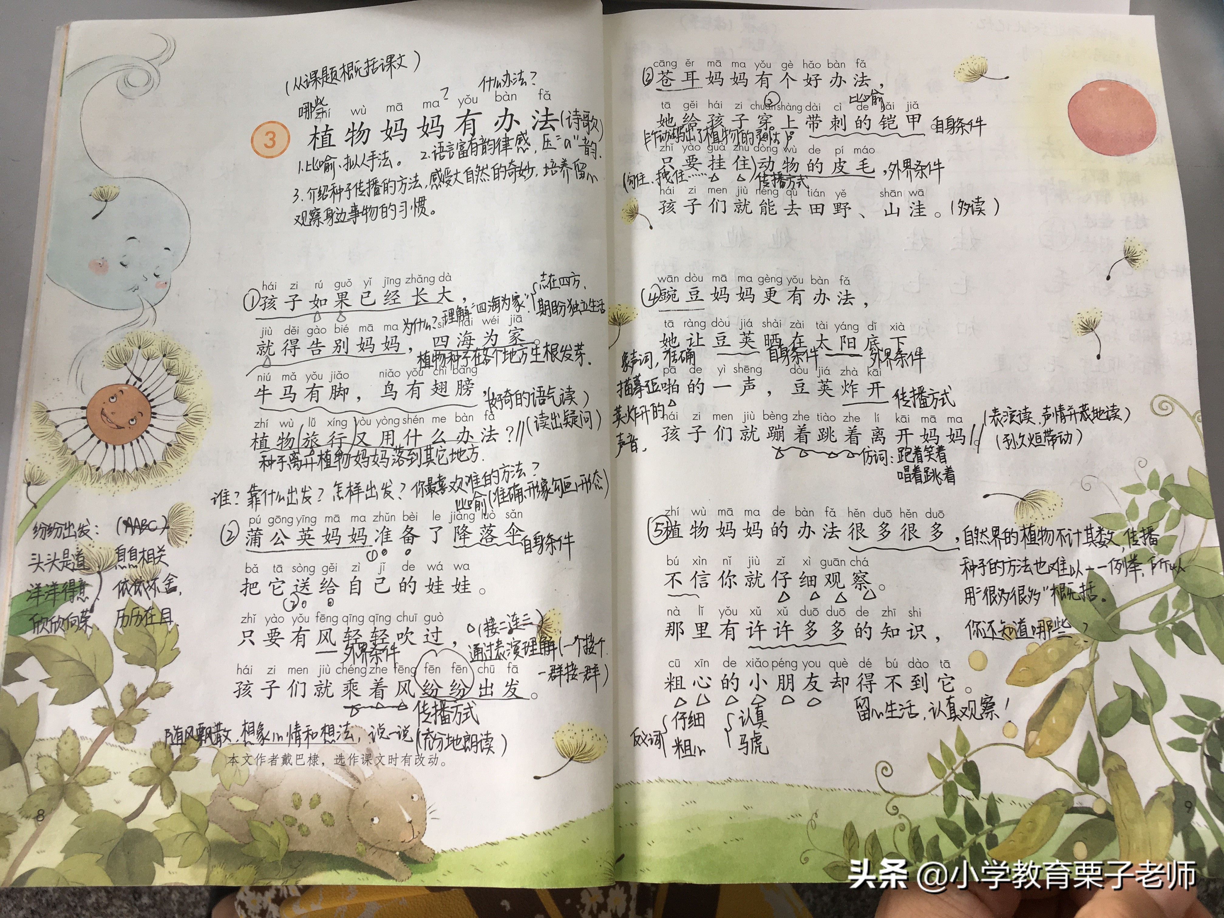 二年级语文植物妈妈有办法朗诵,二年级上册语文书植物妈妈有办法