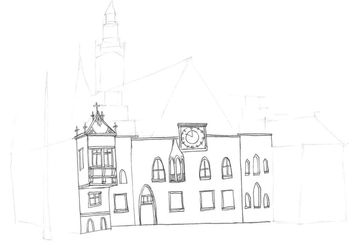 零基础风景速写教程,速写画风景初学者