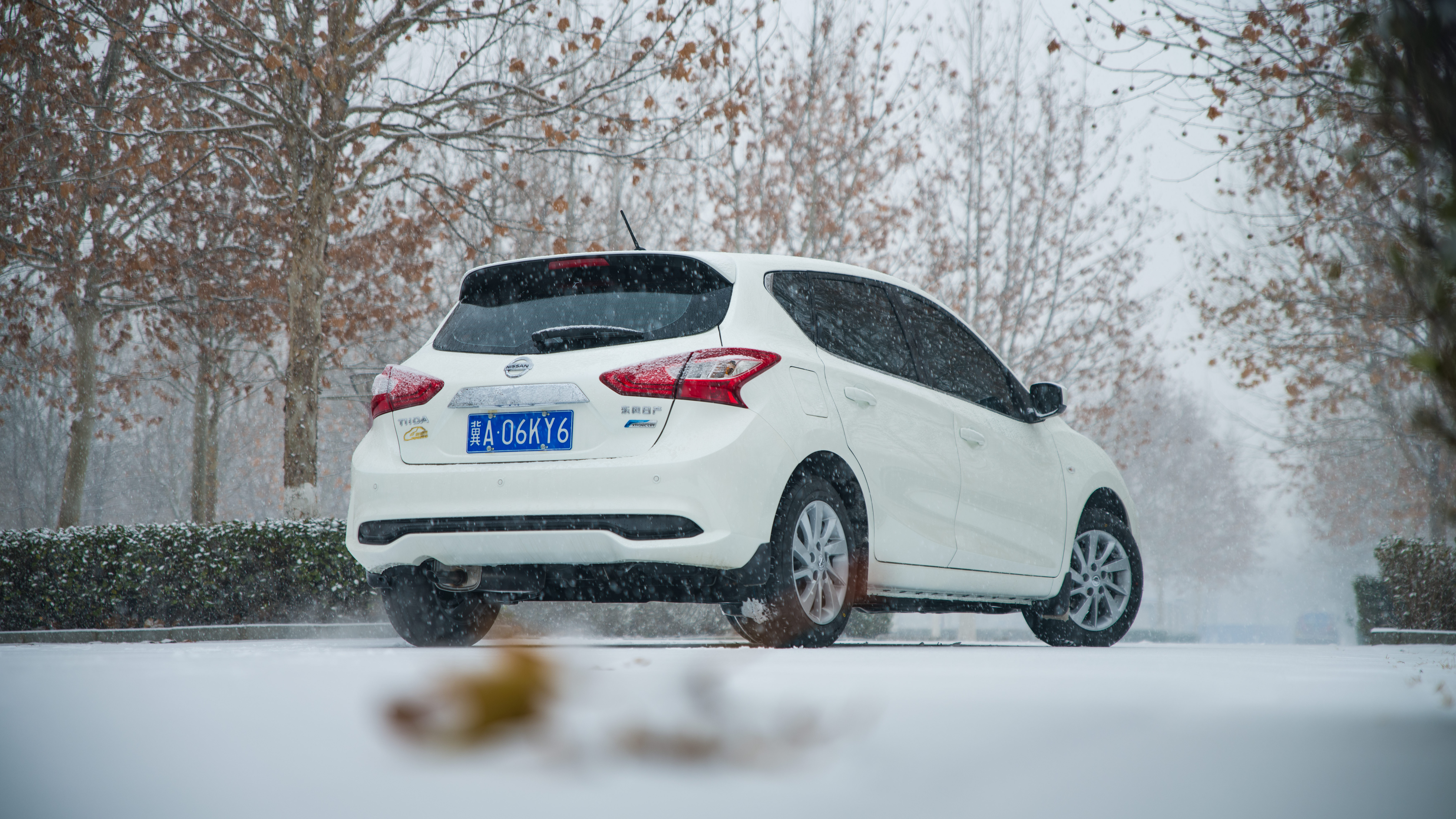骐达拍的行车风景,骐达下雪天