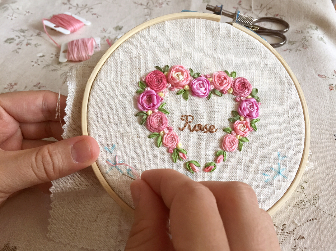 丝带绣简单的图案,丝带绣视频花样