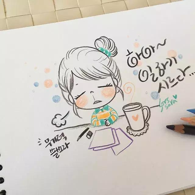 哈士奇的简笔画图片用彩铅画的,儿童彩铅简笔画6-12岁美观小人