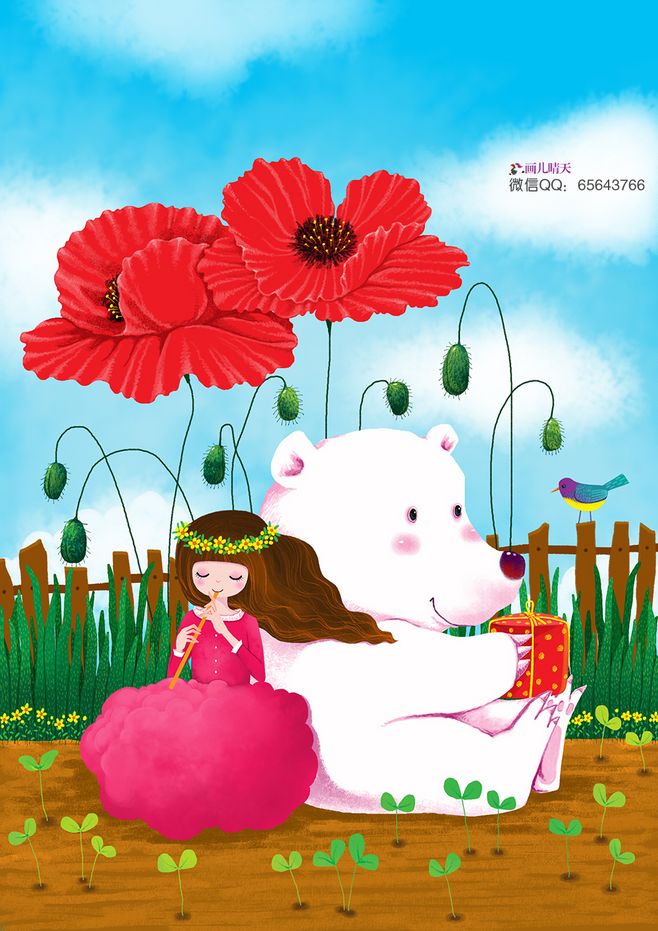 唯美插画壁纸动物,简单又漂亮的动物插画