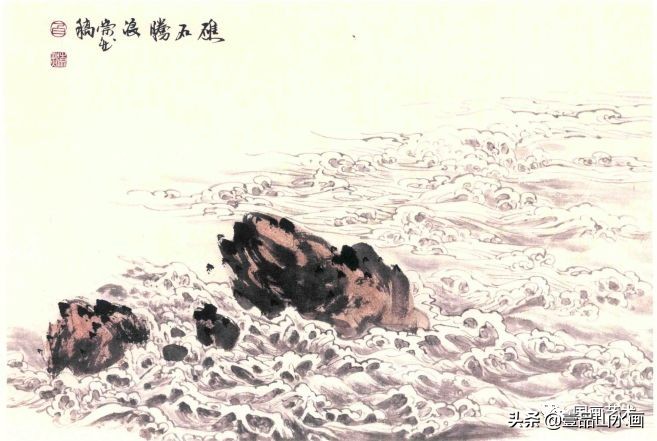 远山近水山水画,山水画的水怎么画