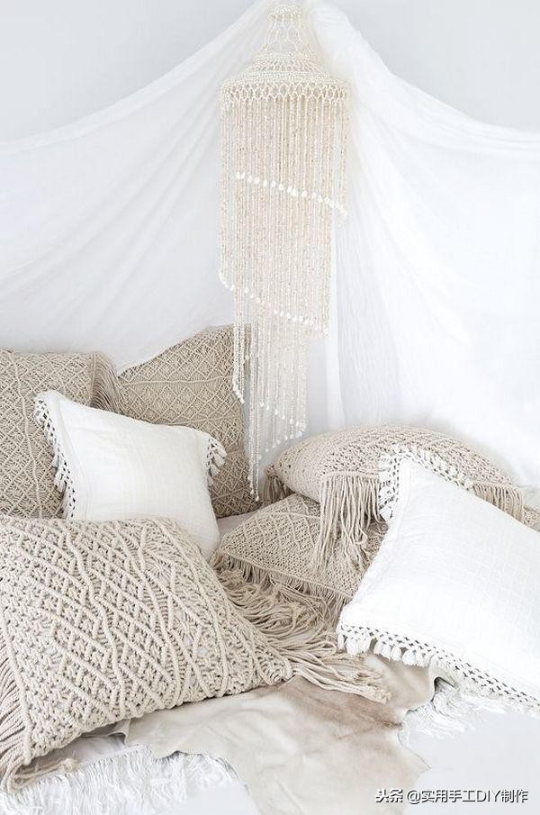 手工纯白棉绳编绳挂件,手工编绳合集名称