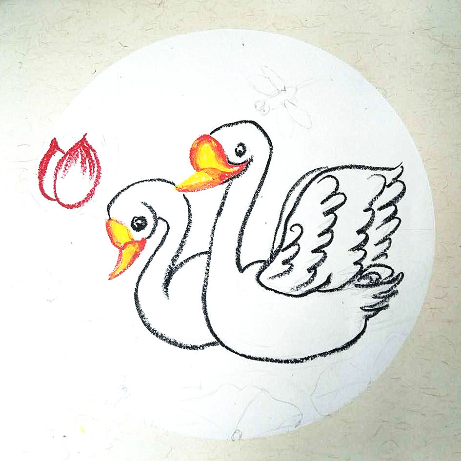 大白鹅创意美术3岁以下,关于谜语的画画简易版