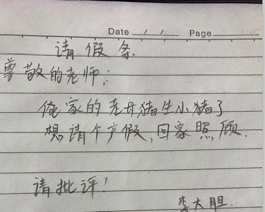 小学生请假的奇葩原因,奇葩小学生请假