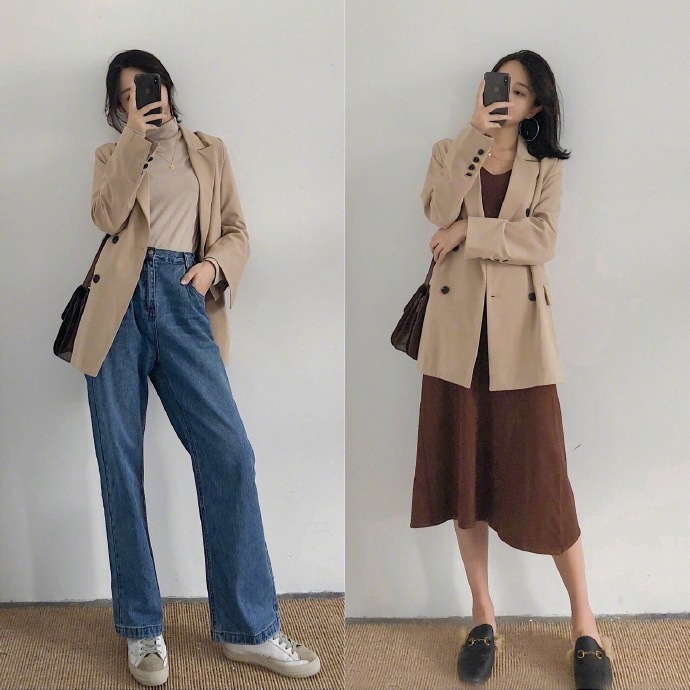 冷春轻熟造型图片,轻熟复古休闲百搭春季时尚