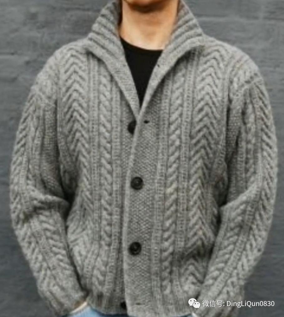 男式针织衫简单又好看的花样,编织教程男士高档中长开衫针织衫