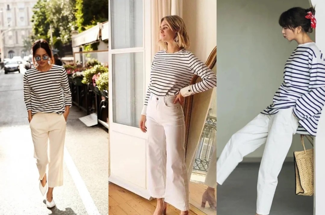 普通的条纹衫如何穿得简单又时髦,条纹衫的各种穿法