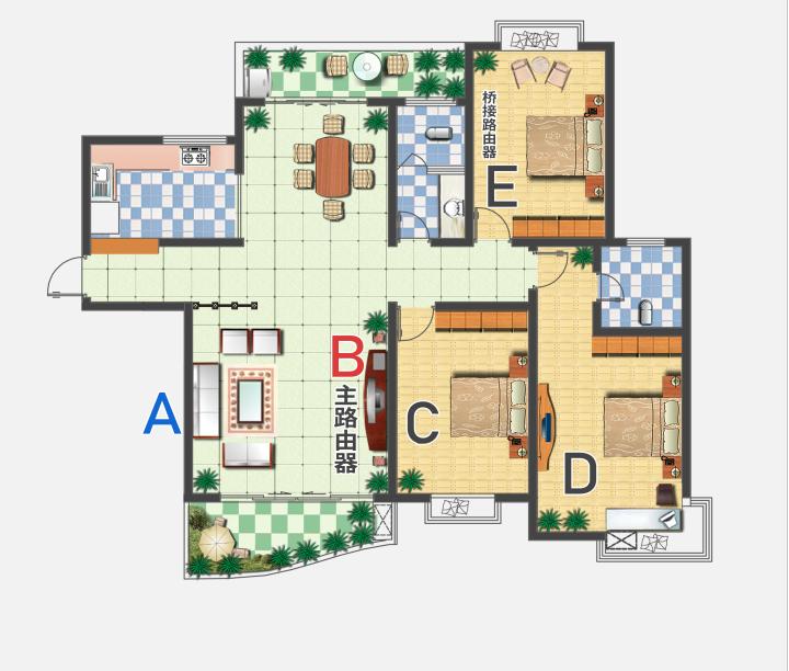 楼房wifi的mesh组网图片,复式户型wifi解决方案mesh推荐