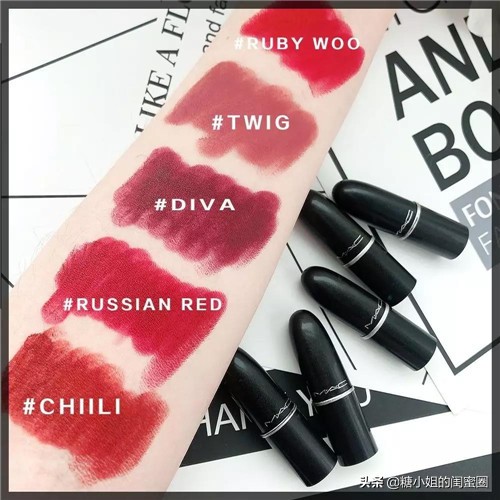 mac口红rubywoo和迪奥999哑光,mac口红子弹头小辣椒chili602
