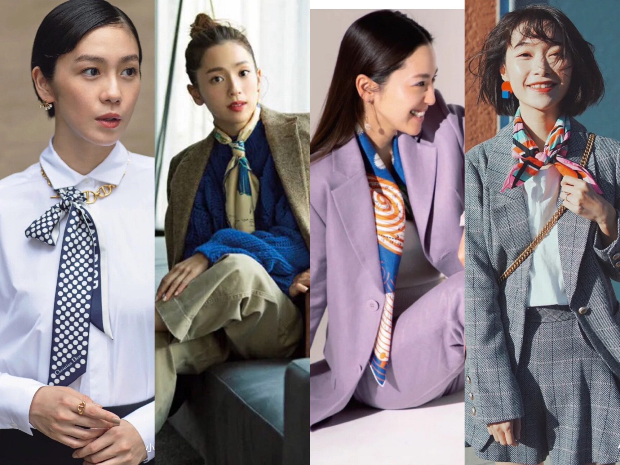 美丽的丝巾搭配美出高级感小姐姐,美丽的丝巾搭配丝巾新花样