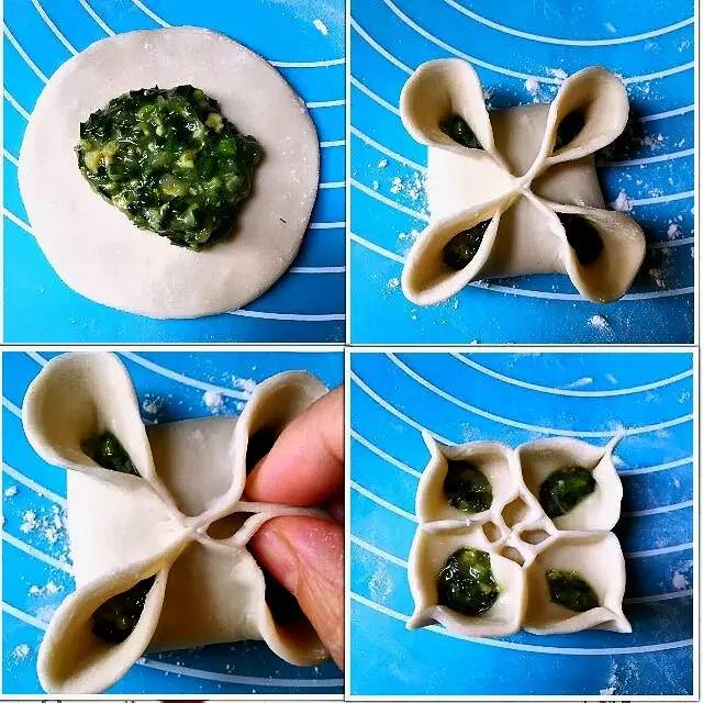 韭菜鸡蛋饺子花样包法图片,饺子多种花样包法图解