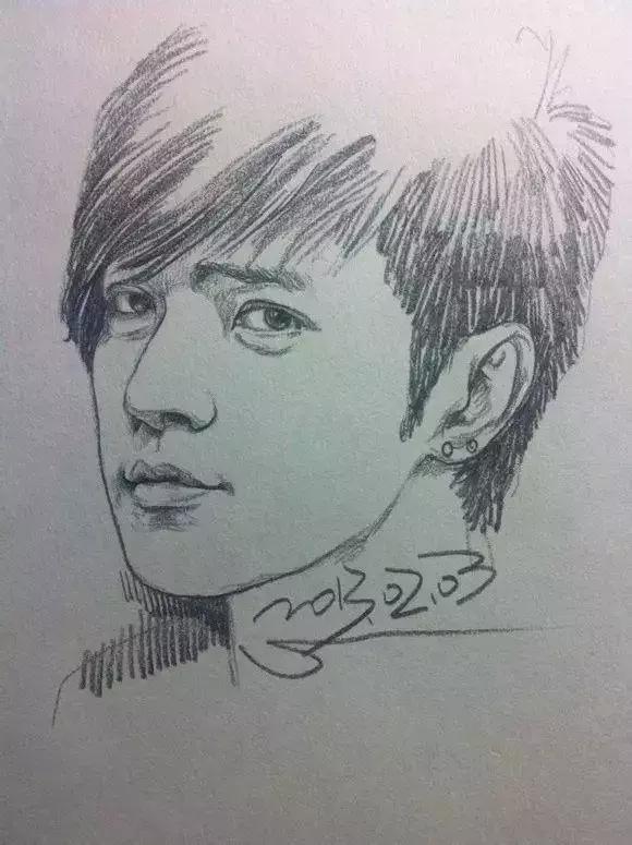 人物速写肖像画,速写是看一眼就能画出来的吗