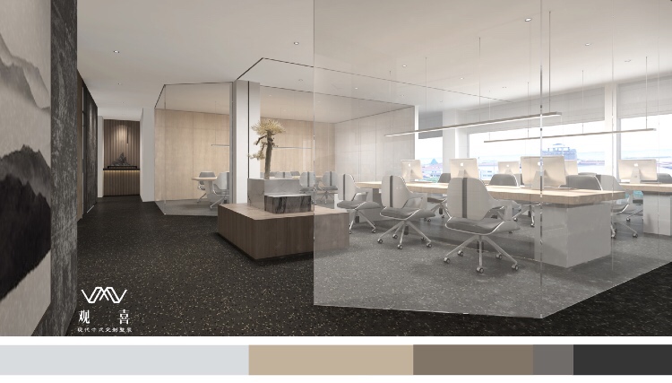 现代东方的极简碰撞，构建300m²办公会所