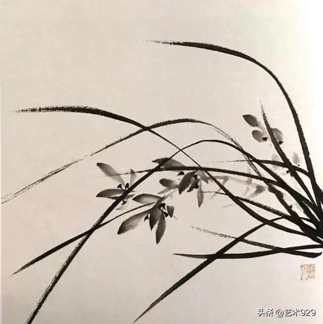 国画兰花画法免费技法教程,国画兰花绘画图