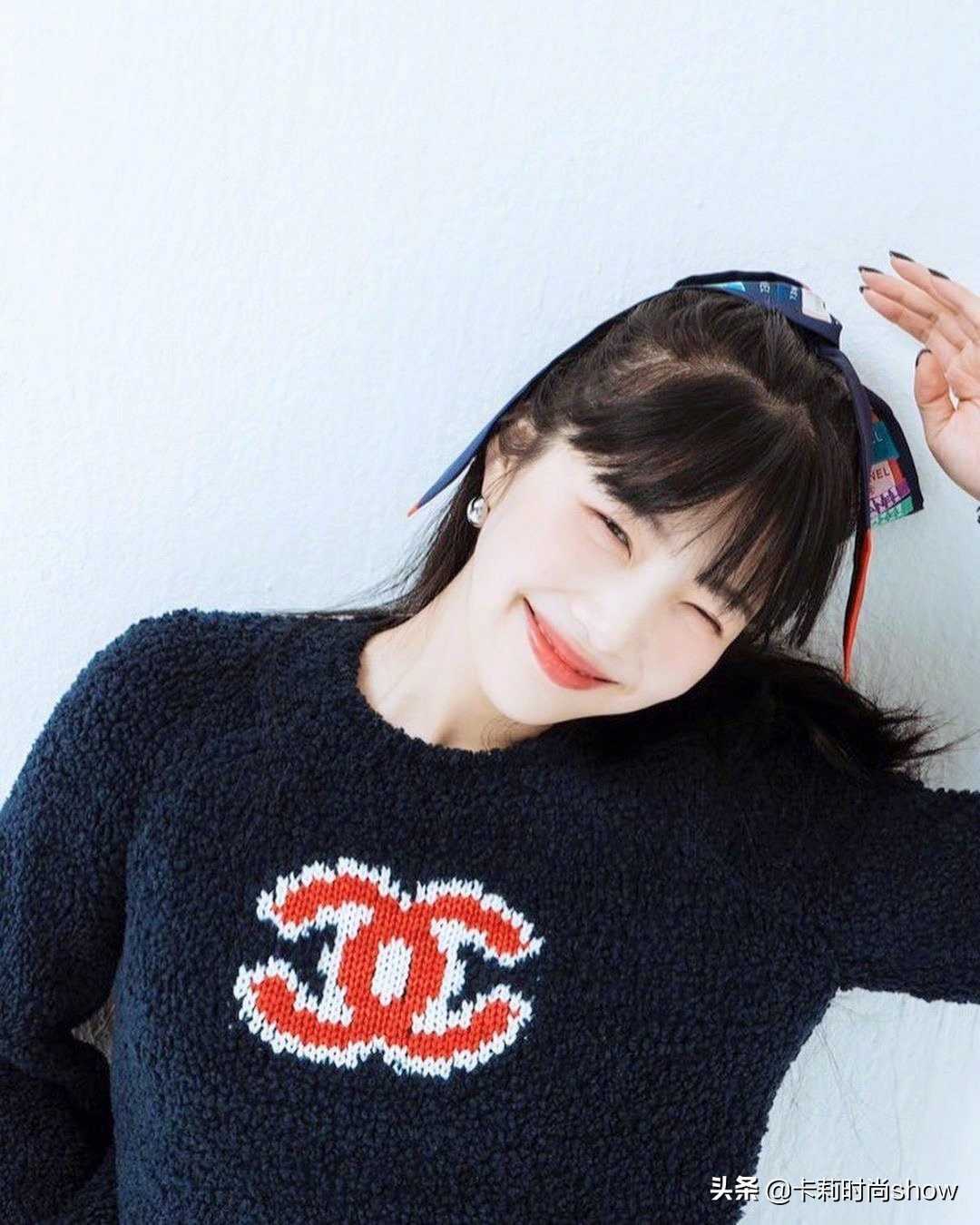 鞠婧祎的发带,鞠婧祎同款发型扎低马尾