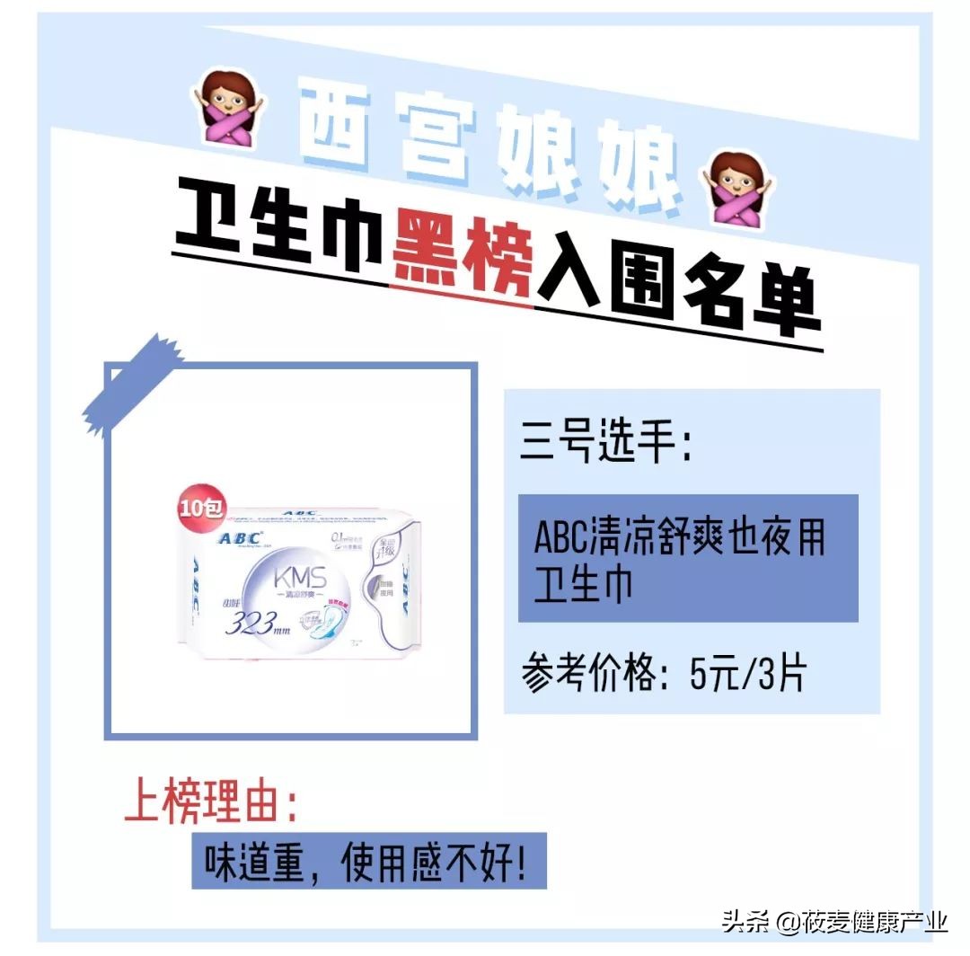 常用的卫生巾上了黑名单,你用的卫生巾榜上有名了吗