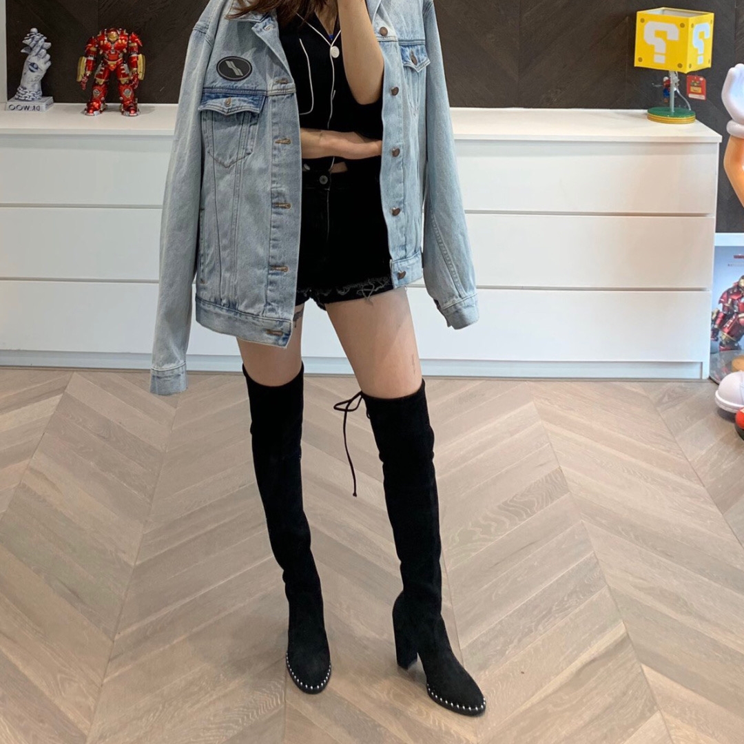 大粗腿过膝长靴显瘦,sw5050长靴搭配图片