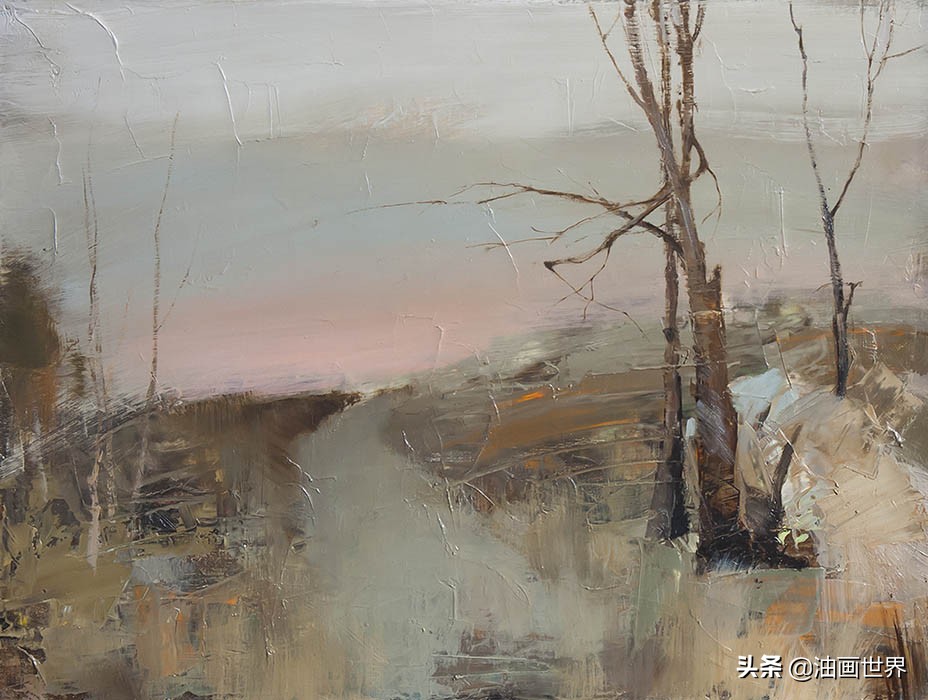 波澜壮阔雄壮唯美的风景油画,笔触风景画