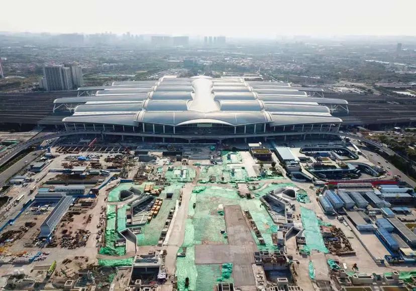 新年工地开工忙,广州南站新建项目