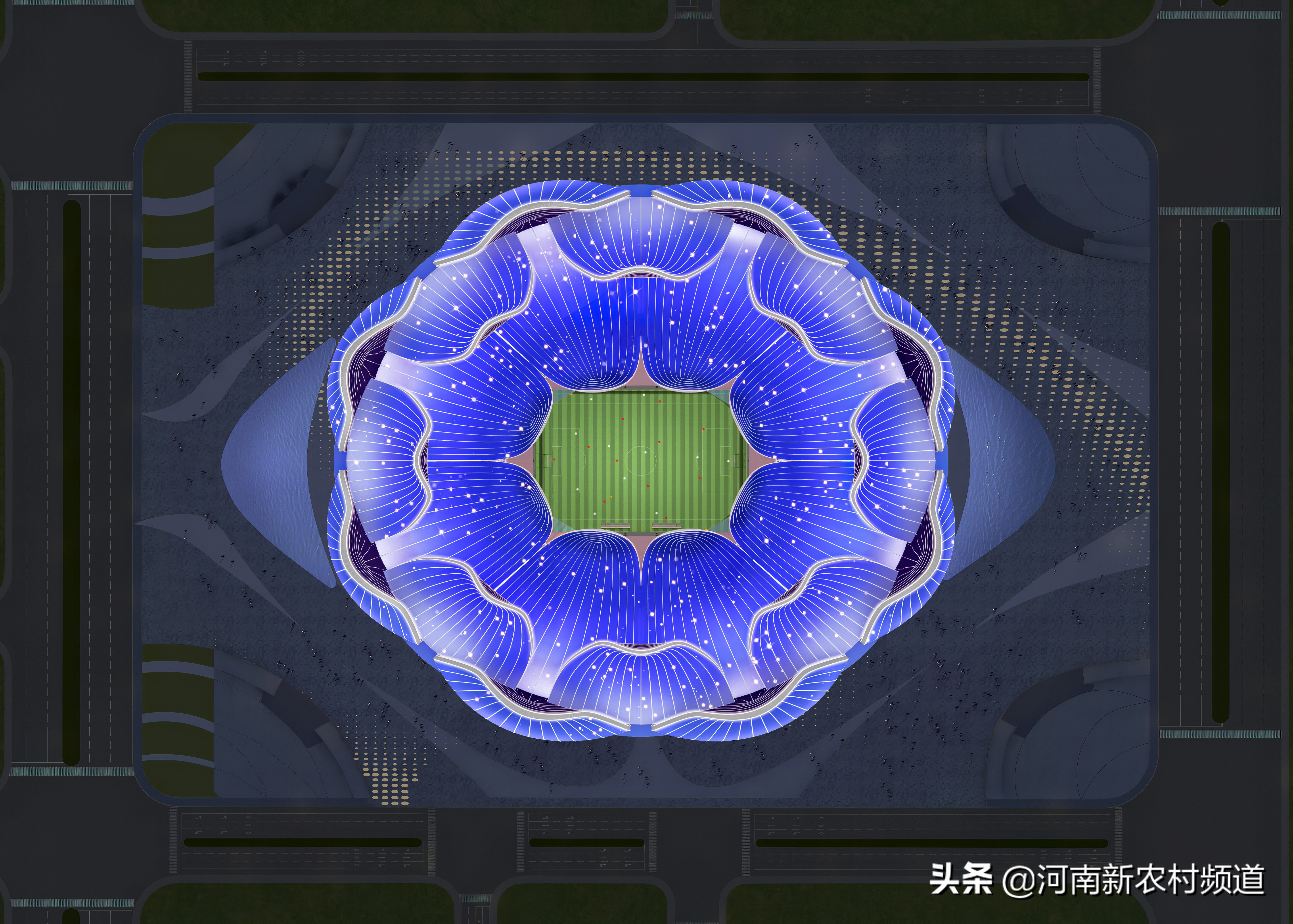 恒大足球场震撼现场,广州恒大足球场美景