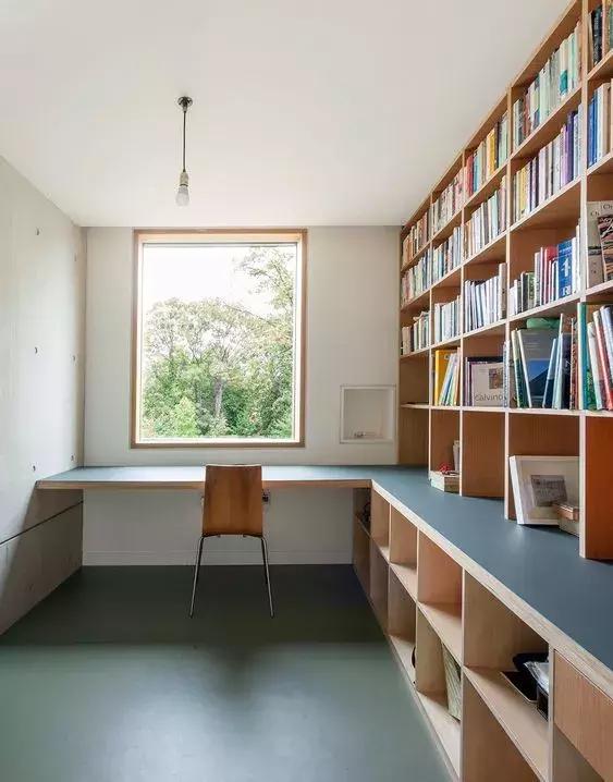 1.6米带转角书桌带书架书柜一体,2021书桌书柜衣柜一体效果图简约