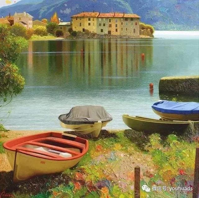 鲍勃罗斯的风景画,意大利画家fulviorinaldi水彩风景