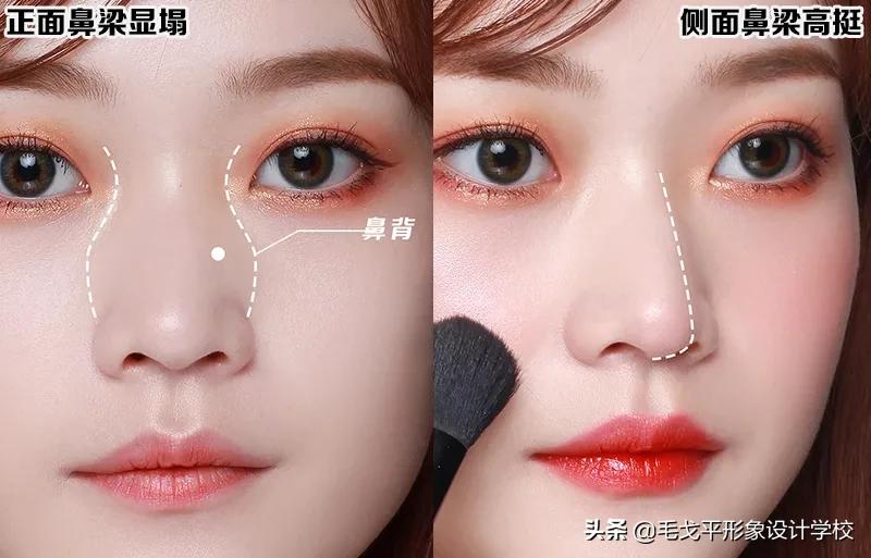 鼻基底凹陷鼻子怎么修容,鼻影修容保姆级教程