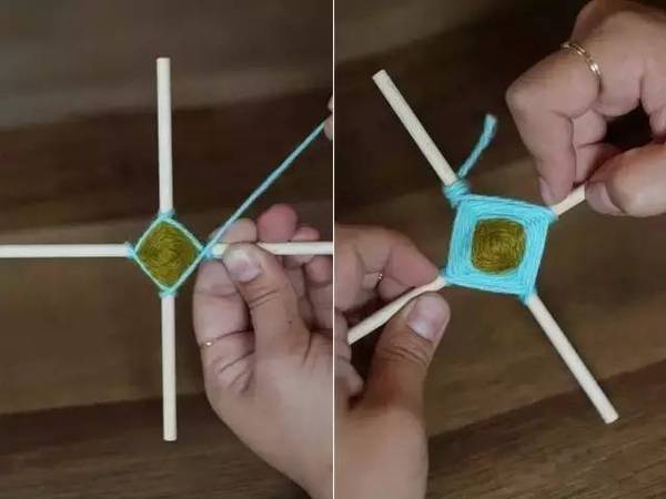 毛线绕花朵教程,毛线勾曼陀罗花教程