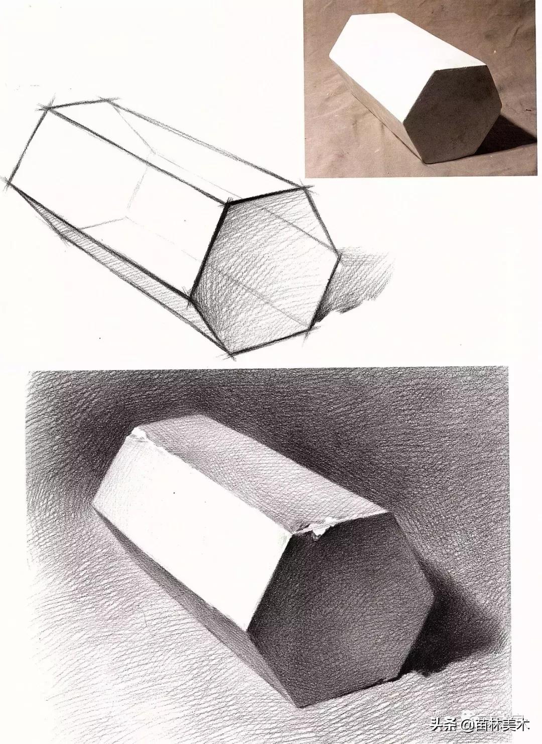 单个几何体图形素描教程,素描单个几何体结构图