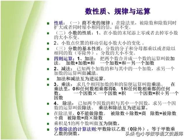 小升初数学复习PPT:数的运算、代数与几何初步知识、比与比例