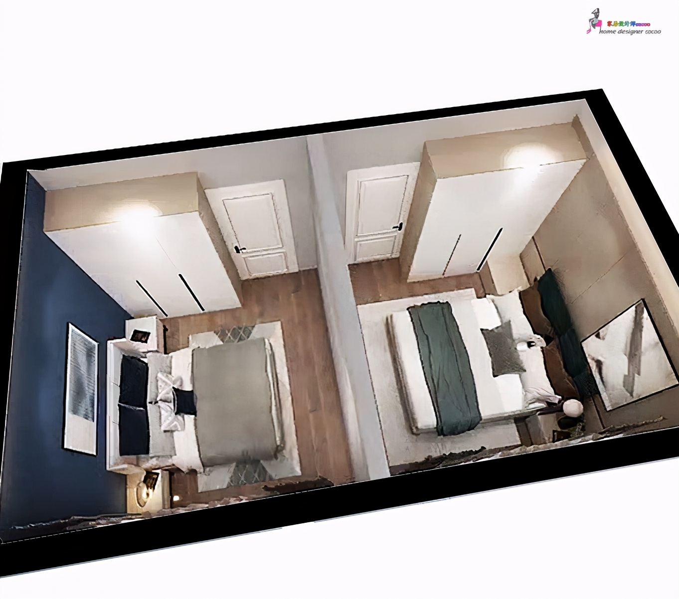 卧室布置一床一衣柜,小平米主卧室多收纳设计方案