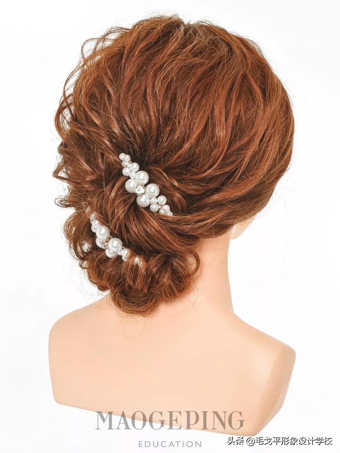 韩式新娘敬酒盘发,韩式打编低盘发新娘造型