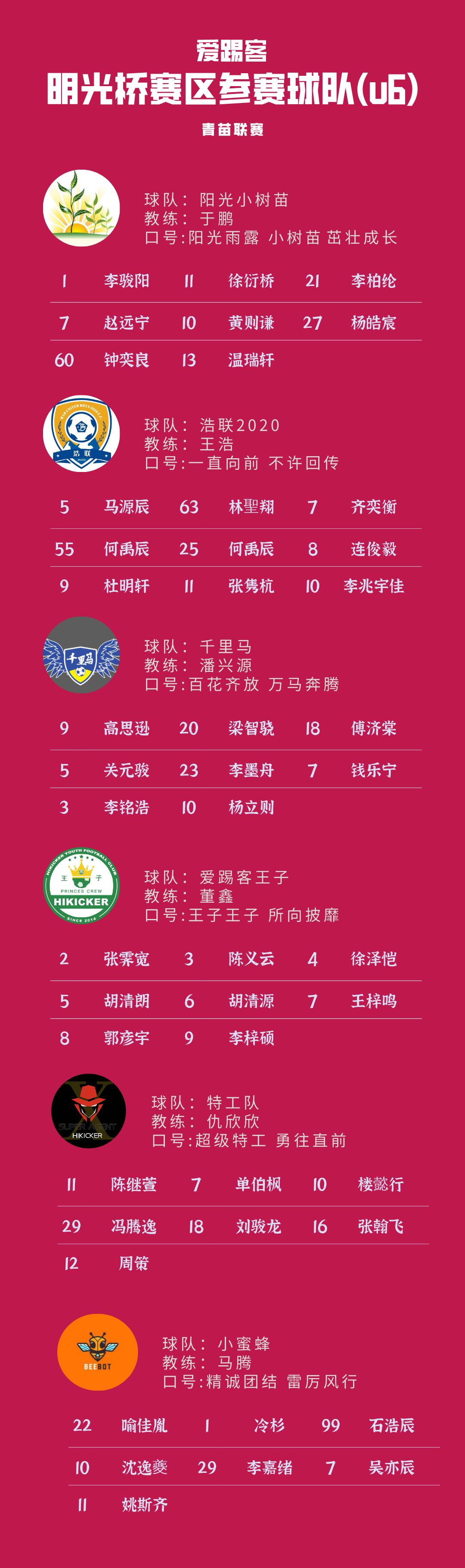 2020年青苗联赛,青苗联赛赛程表