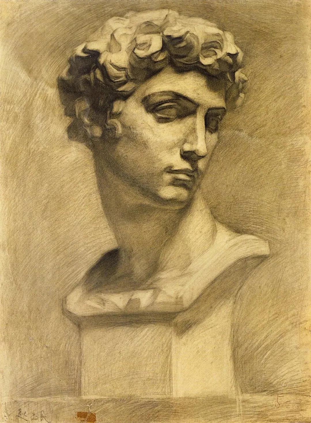 素描石膏像大师作品,石膏像名师