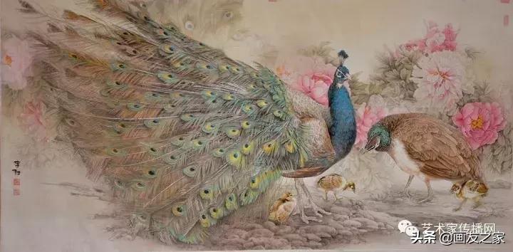 工笔孔雀上色步骤详解,工笔最顶级逼真孔雀画精品