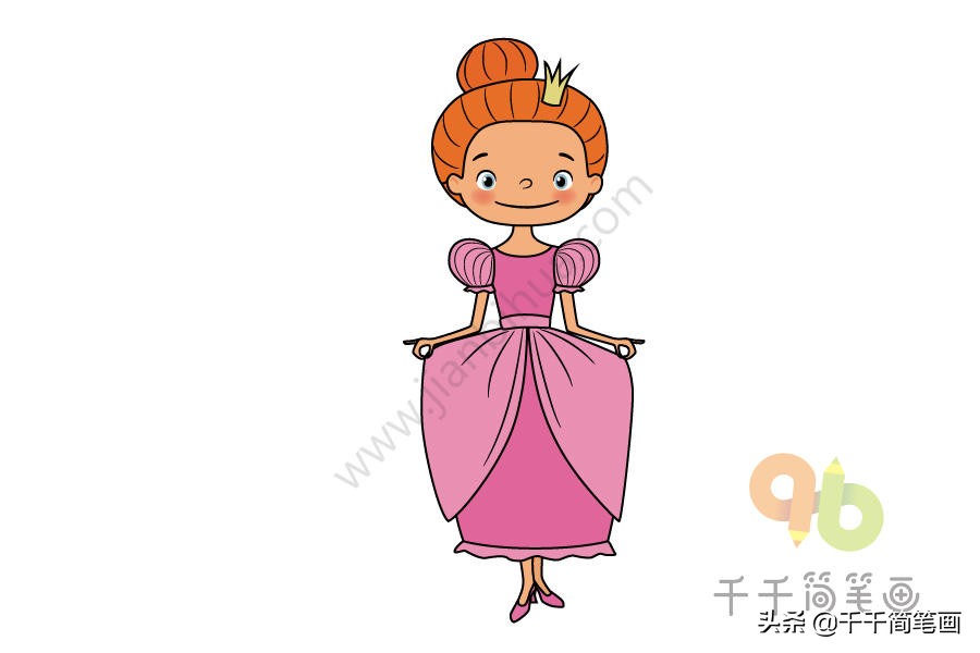儿童简笔画，女宝爱画的美丽公主！